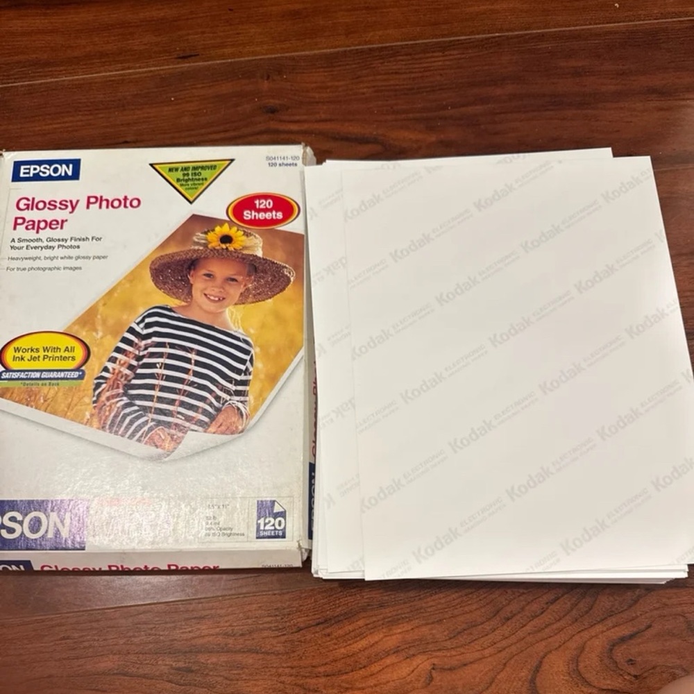 Epson Glossy Photo Paper and Kodak photo papers